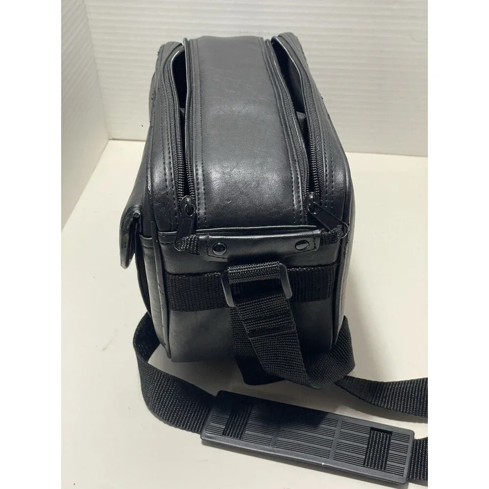 Vintage Sony NY Black Video Camera Bag, Camcorder Case Leather Original strap